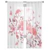 Pink Swirl Flowers Tulle Curtains for Living Room Bedroom Window Sheer Curtains Kitchen Balcony Voile Curtains