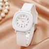 1PC Luxury Round Watch Ladies Watch Silicone Strap Ladies Quartz Watch Girls Holiday Gifts Ladies
