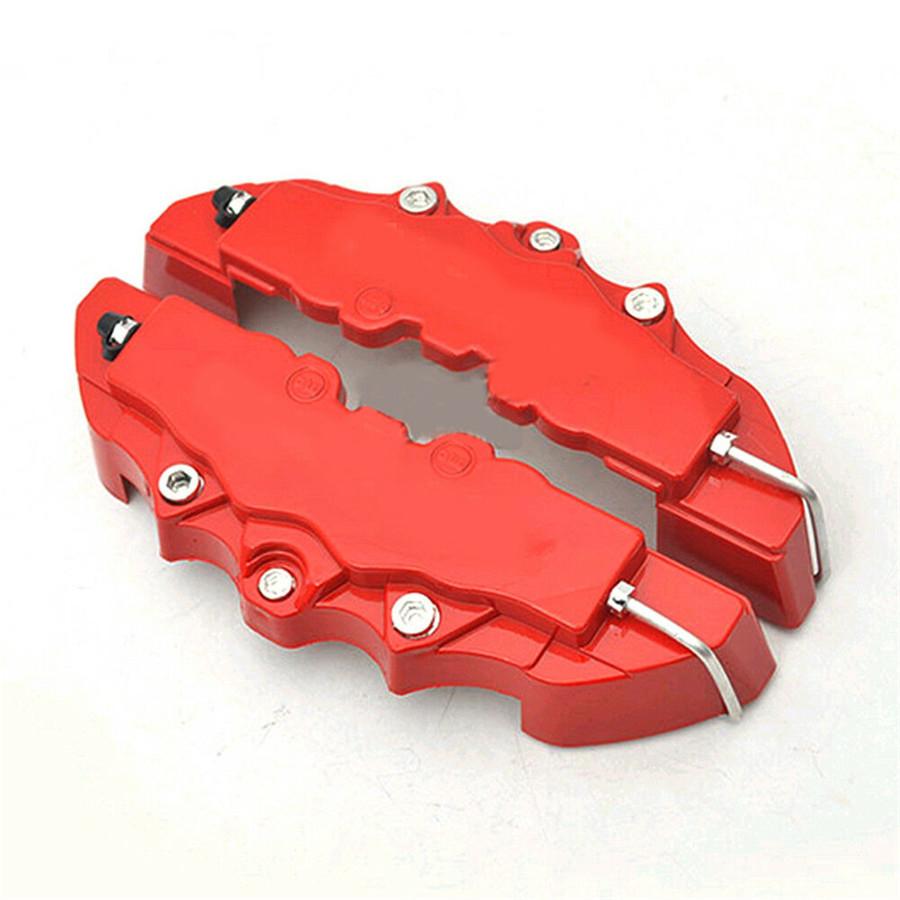 2PCS 3D Red Car Universal Disc Brake Caliper Covers Left & Right Accessories Kit