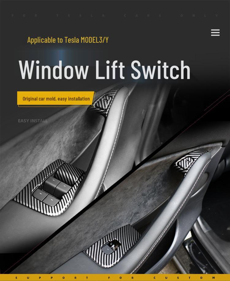 Tesla Model 3/Y Window Lift Switch Frame & Door Button Cover Accessories