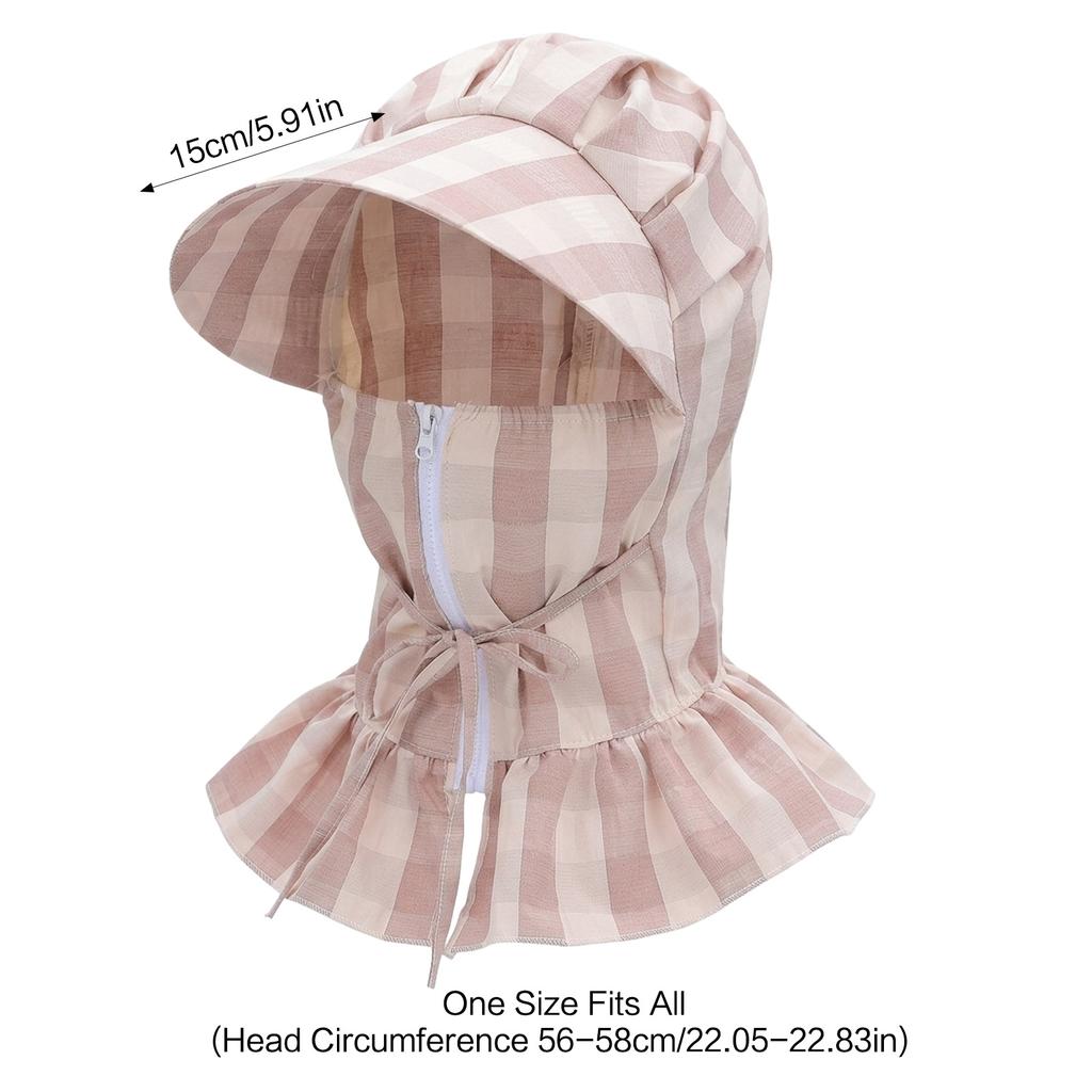 Breathable Wide Brim Sun Hat With Face Cover Upf50+ Uv Protection Windproof Outdoor Gardening Hiking For Women