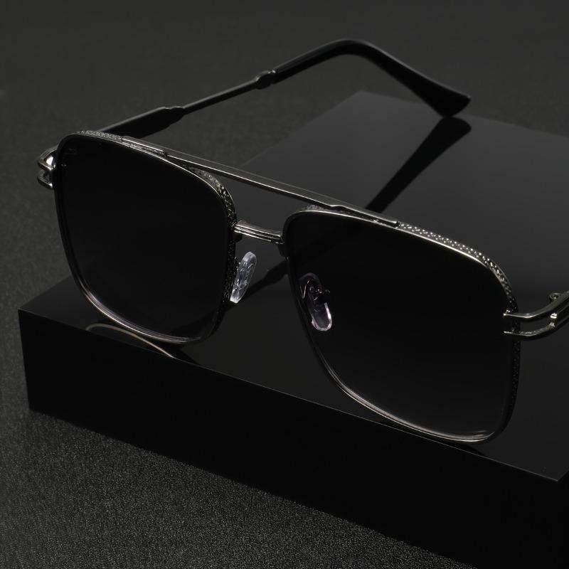 Non-polarized Fashion Square Metal Frame Double Beams Men Women Sunglasses Driving Cycling Fishing Men Sun Eyeglasses