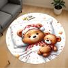 1pc Teddy Bear Pajamas Round Chair Mat Area Rug - Non-Slip, Floor Mat for Office, Bedroom, and Indoor Decor C1118252