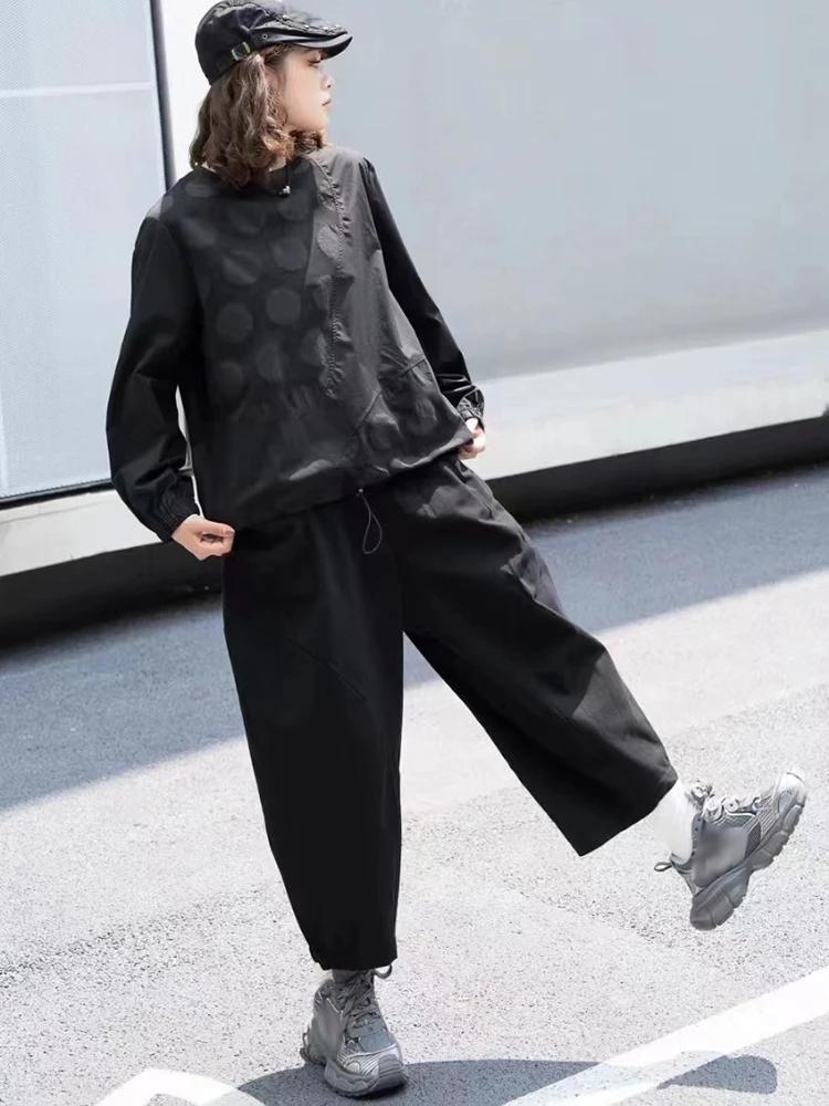 Xitao Top de Moda para Mujer con Empalme de Jacquard de Lunares GJ1075