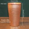Vintage Copper Breakfast Coffee Mug,Multiple Sizes Handcrafted Hammer Texture Camping Water Mule Tea Cup,Woven Handle Tableware