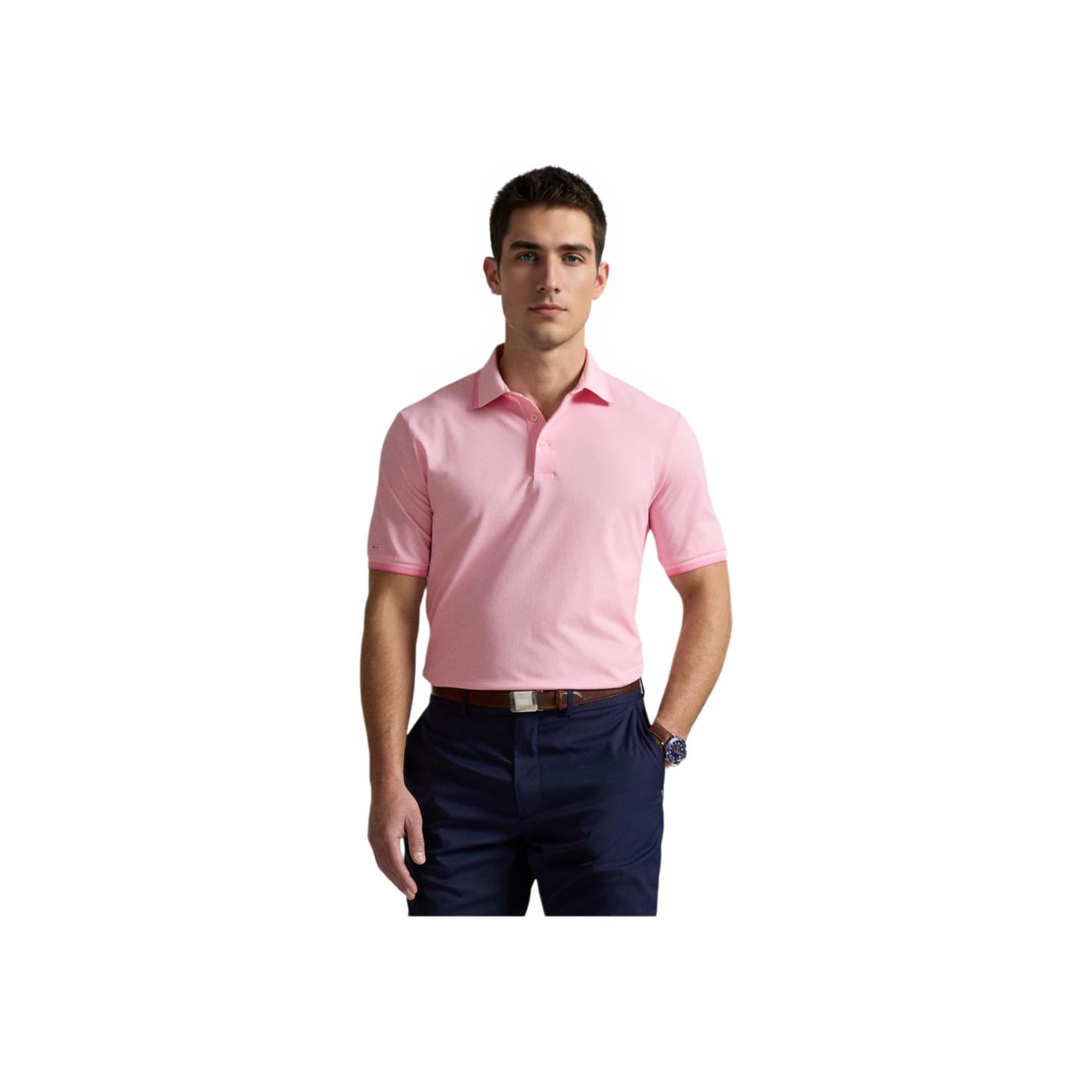 

Polo Ralph Lauren Color Blocked Slim Fit Polo Shirt Men tops Pink MNXGKNI1N820739-650 L