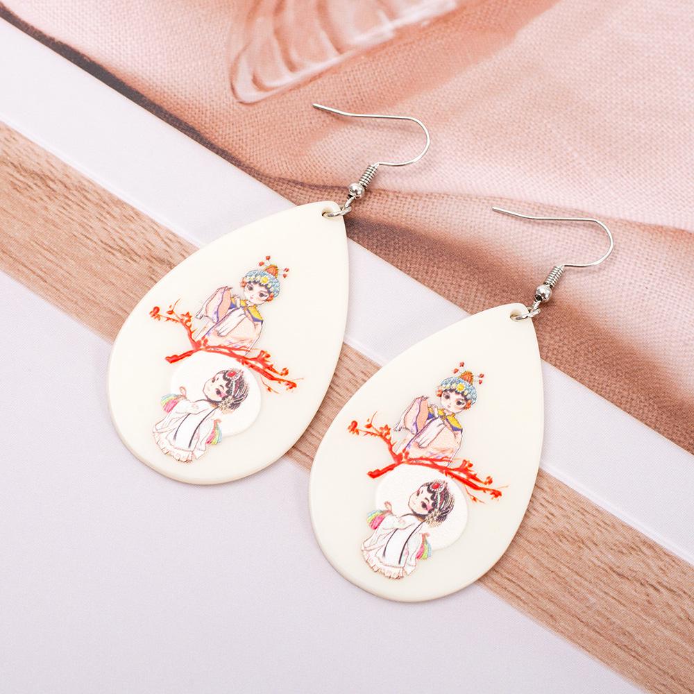 

Stylish Oriental Ethnic Cartoon Opera Character Teardrop Earrings разноцветный