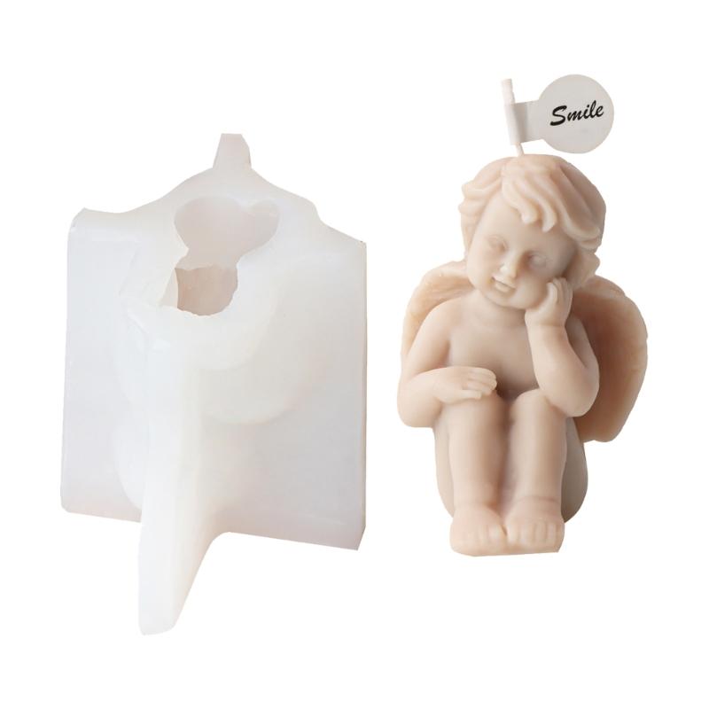 Angel Statue Candle Mold for Making Aromatherapy Candle Soap Fondant Baking Chocolate Molds DIY Craft Gypsum Ornaments