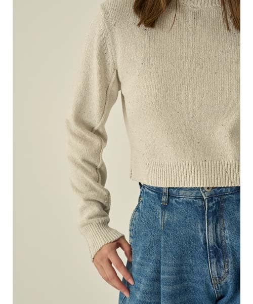 Emi Eco Knit Pullover 13WNT251052 IVR Free Size Small Lamé Women's