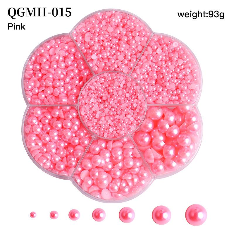 Plum Blossom 7-Grid Box Abs Nail Art Pearl Flat Bottom Nail Art Jewelry Nail Art Jewelry