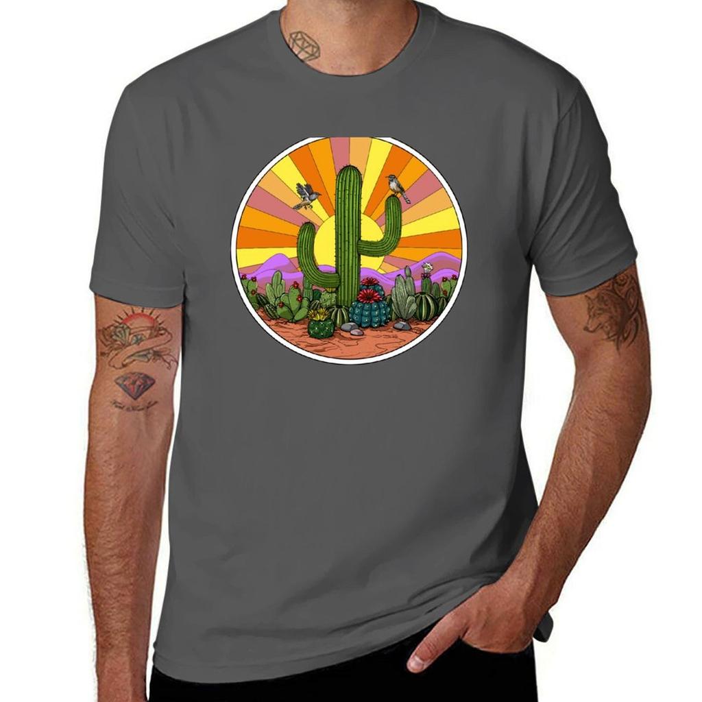 Hippie Cactus Desert TShirt Casual Trendy Streetwear Tee Shirt