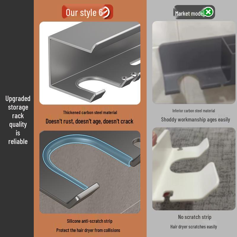 Cross-border Bathroom Multi-functional Hair Dryer and Toiletries Rack