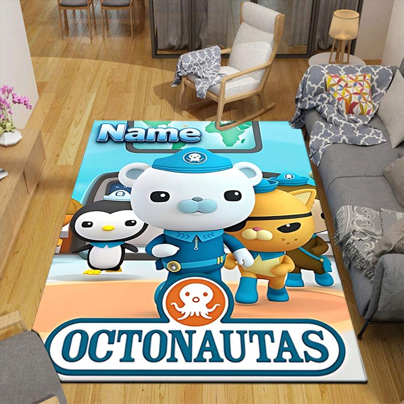 Custom Name Octonauts Underwater Cartoon Characters Carpet for Playroom Bedroom Living Room Sofa Home Decor,kids Game Area Rug Non-slip Floor Mat