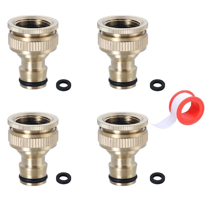 3/4Inch Stainless Steel Male Thread Hose Adapters Leakproof Tap Connectors for Garden Hoses and Portable Designs