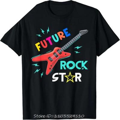 Camiseta Youth Future Rockstar - Música de Guitarra Meninos Meninas Camiseta Algodão Unissex Tops de Verão Estampa Design Original Presentes Camiseta