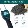 Hay Moisture Meter Hay Bale Moisture Tester Dual-rod Sensor LCD Backlit Display Voice Broadcast