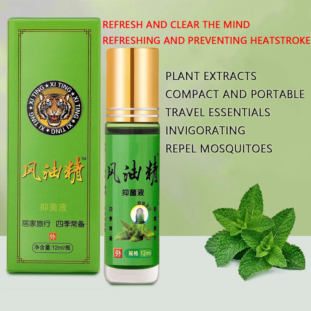 Roll-On Cooling Oil Menthol Eucalyptus Camphor Blend Portable Pain Relief Stick Insect Bite Soothing Travel Essential