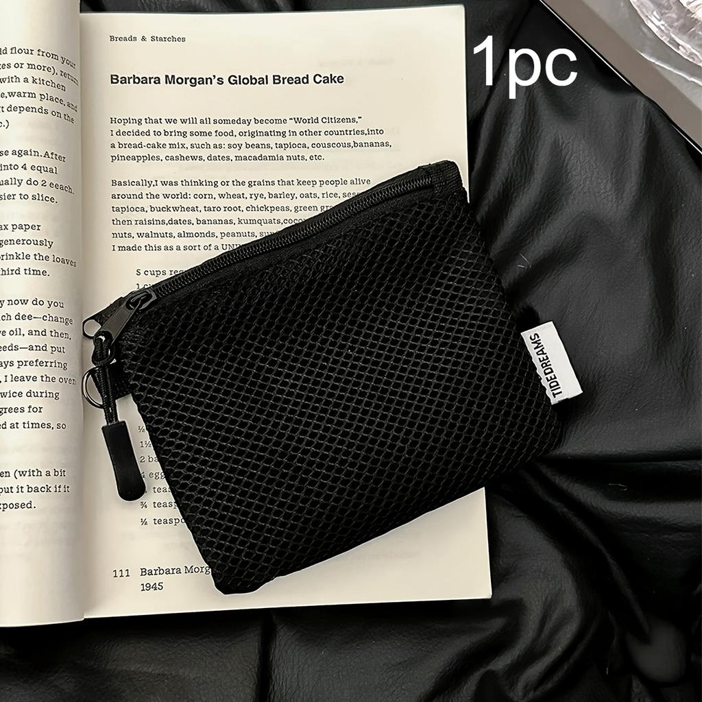 1pc Mesh Zipper Pouch Portable Mini Storage Bag Makeup Cosmetics Toiletries Compact Travel Organizer Lipstick Makeup Bag