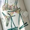 European & American High-End Sexy Embroidered Floral Lingerie Set