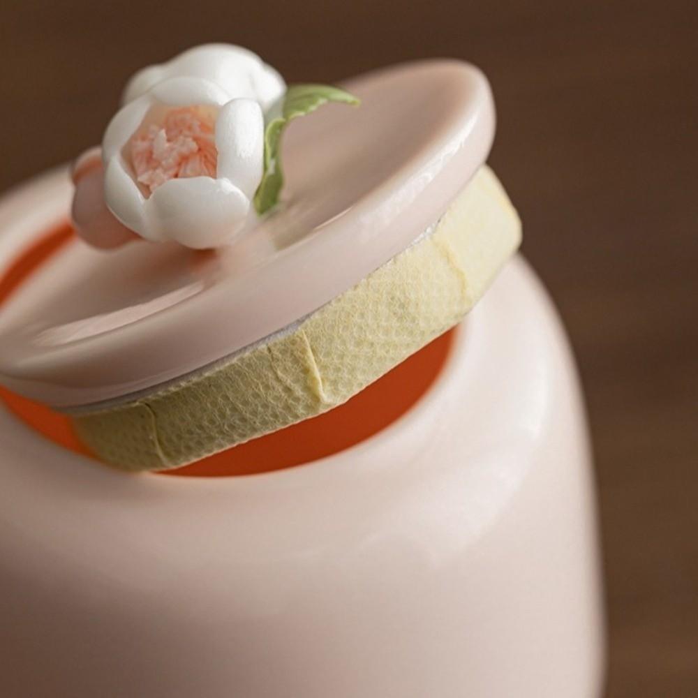 Moisture Proof Ceramic Tea Jar Pink Tea Sealed Jar Creative Tea Tin Can  Kitchen