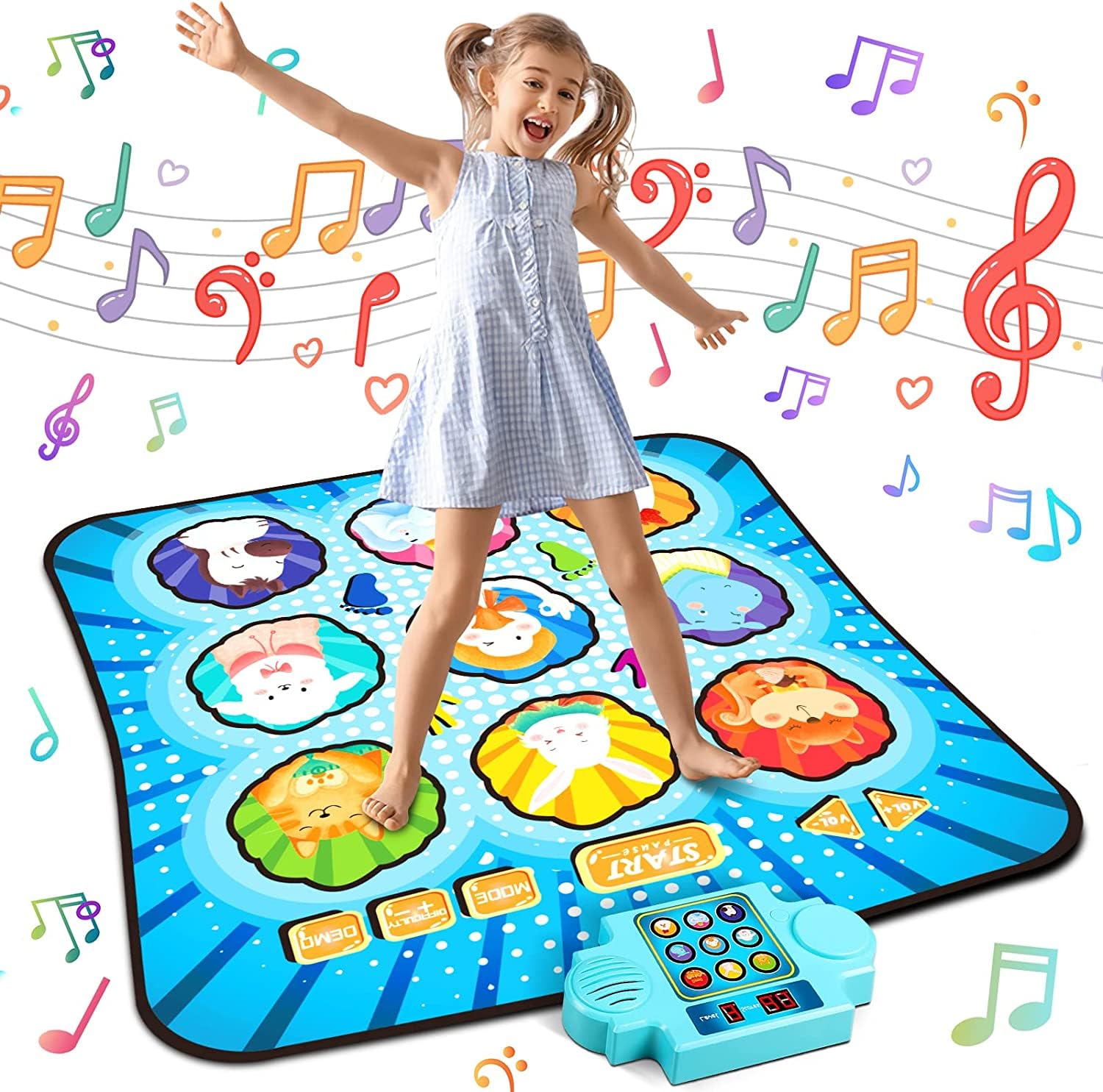 

Sumwind Dance Music Play Mat with LED 8 Demo Foldable Music Adjustable 3 Difficulty Waterproof and Compact and Perfect for New and Christmas Gifts x