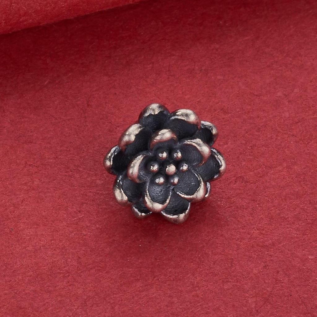S925 Sterling Silver Lotus Button Clasp for DIY Jewelry: Beading, Weaving, Bracelets, Necklaces