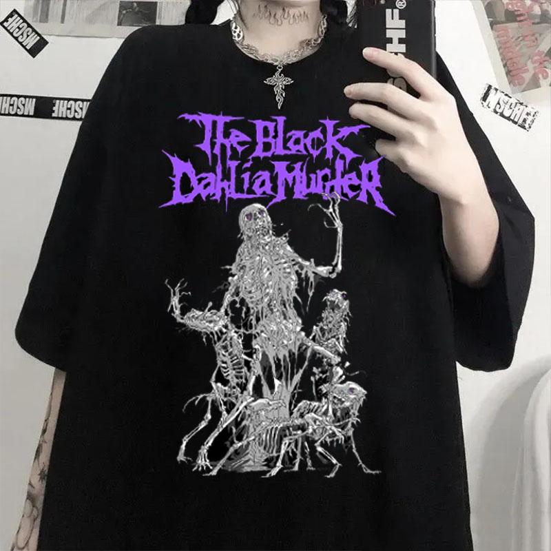 Harajuku Y2k Clothes Summer Goth Female Horror Skull Loose Men and WomenT-shirt Punk Dark Grunge Streetwear Gothic Top T-shirts