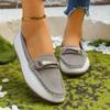 Fashion Spring and Autumn New British Style Lazy One-foot Slip Single Shoes Metal Buckle Soft Sole Flat Comfortable Loafers