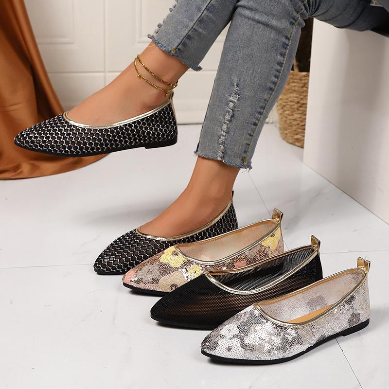Fashion Women Flat Shoes 2025 New Summer Flat Sneakers Women Mary Jane Shoes Breathable Mesh Ballet Loafers Loafers Zapatos De Mujer