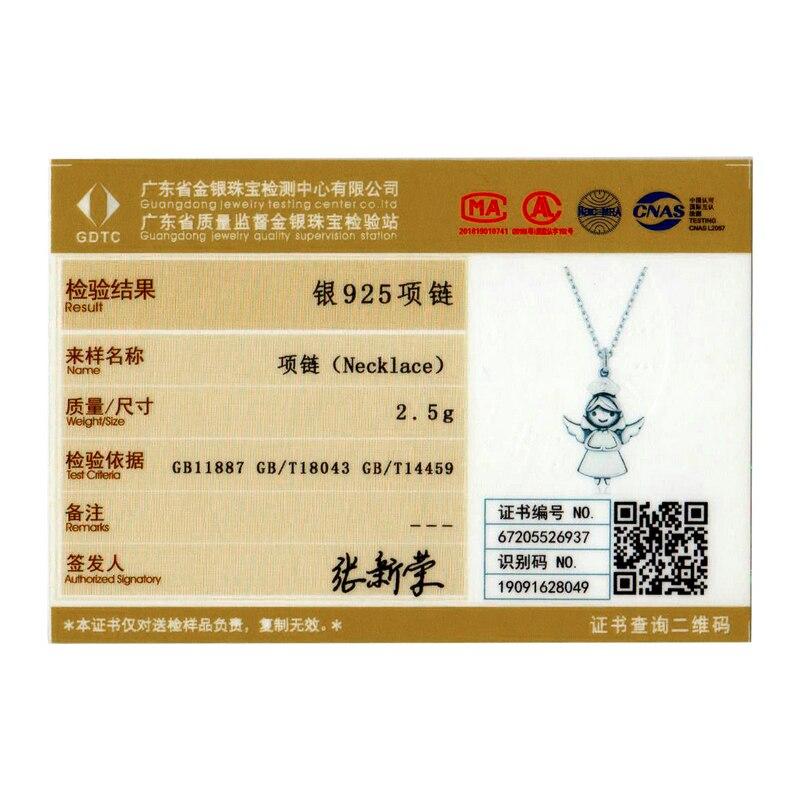 Bamoer authentische Schutzengel-Kette aus 925er-Sterlingsilber, weißer Emaille-Schmuck, bestes Geschenk für die Familie