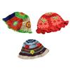 Trendy Knitted Basin Hat Flower Pattern Fisherman Hat Women Crochet Bucket Hat for Outdoor Climbing Camping Hiking