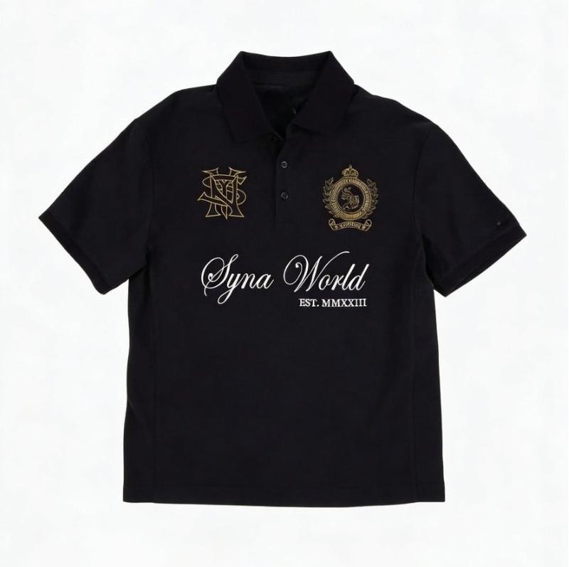 Synaworldlondon Polotshirt London Layered Polo Shirt Summer Fashionable Hip Hop Y2k Polo