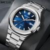 MEGIR 1084 Quadratische Luxus-Armbanduhr Wasserdicht Leuchtend Datum Edelstahl Herrenuhr Business Sport Quarzuhren Klassisch D