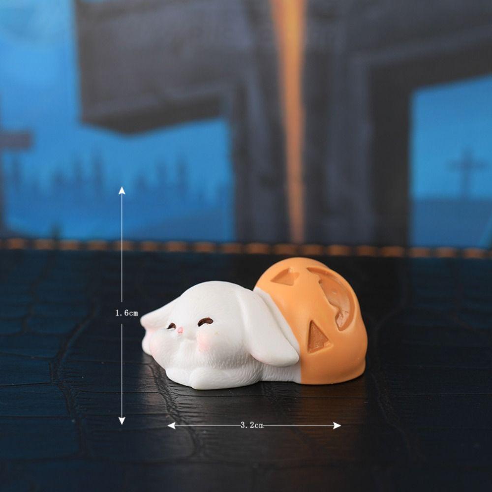 Rabbit Halloween Decorations Figurine Cartoon Rabbit Ghost Micro Ornaments  Halloween Decorations