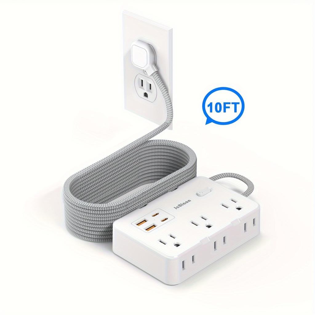 Multiprise Steckdosenleiste US-Stecker AC-Steckdose USB-Schnellladekabel 15/10/5FT Verlängerungskabel Smart Home Steckdose Netzwerkfilter