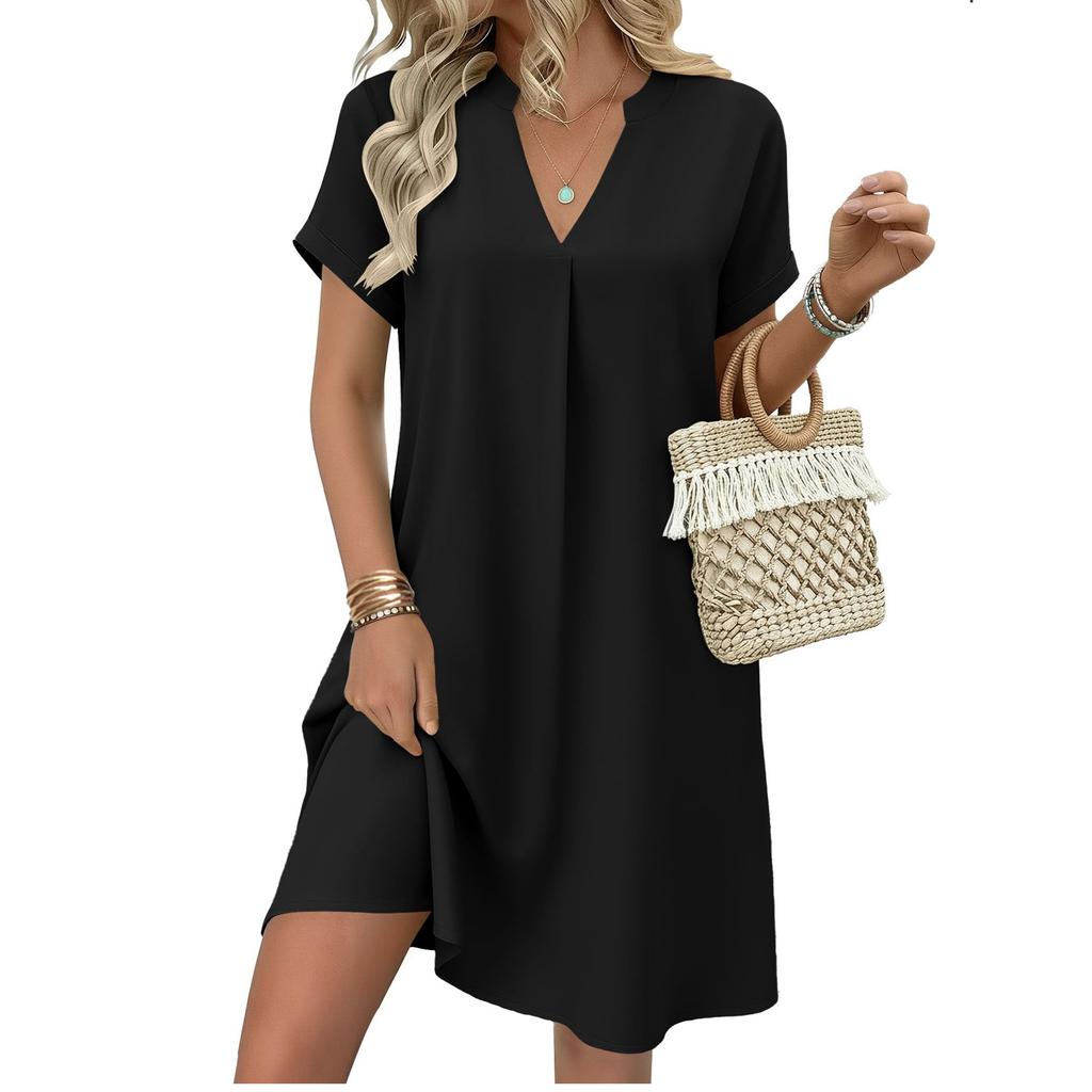 Dámské plážové šaty s krátkým rukávem, ležérní šaty