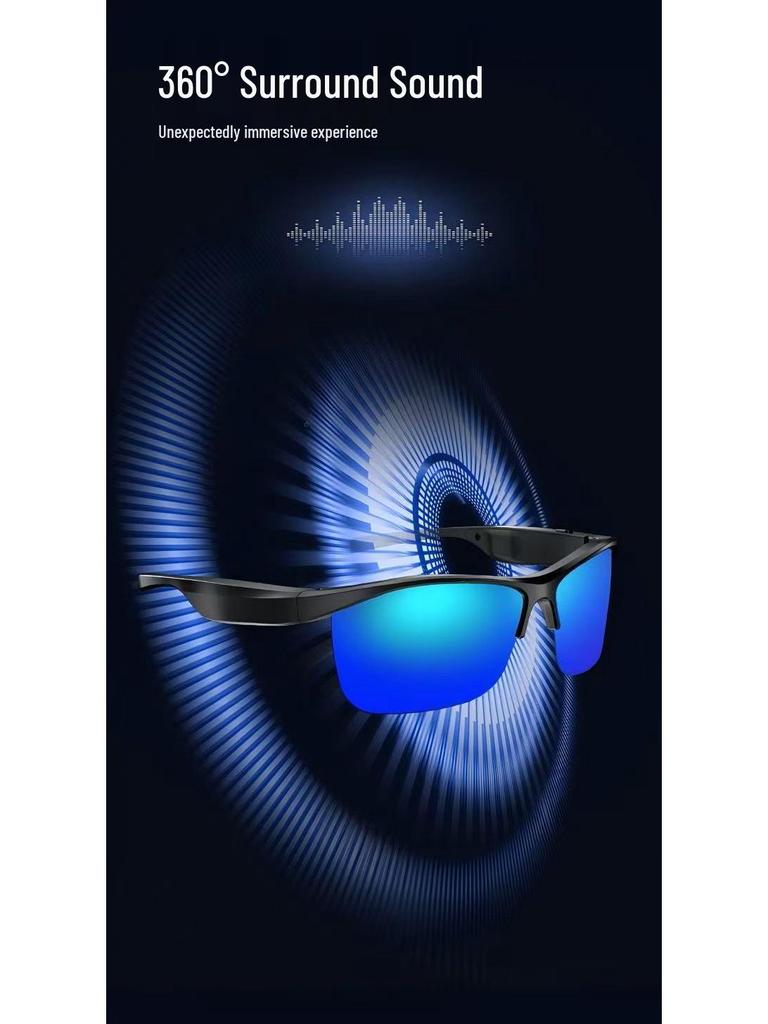 5,5 Zoll polarisierte Bluetooth-Sonnenbrille: Musik & Anrufbereit für Radfahren & Fahren