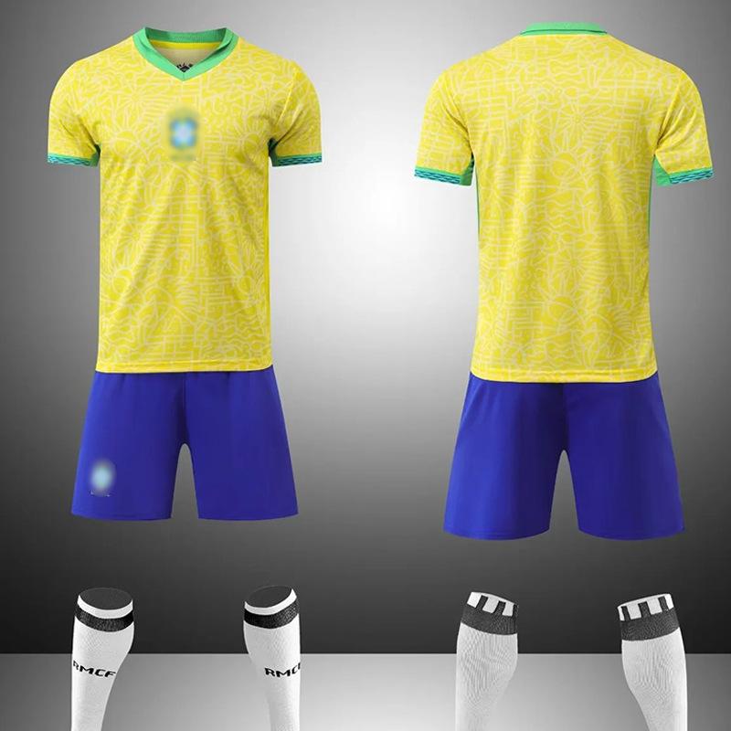 Sada fotbalových dresů s krátkým rukávem pro dospělé a děti, pánské a dámské dresy Brazílie, Argentiny, Německa, zápasové a tréninkové dresy, domácí a venkovní