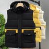 Warm Sleeveless Parka Man Waistcoat Fashion Plus Size Male Coat Hooded Casual Zipper Thick Winter Men's Vest