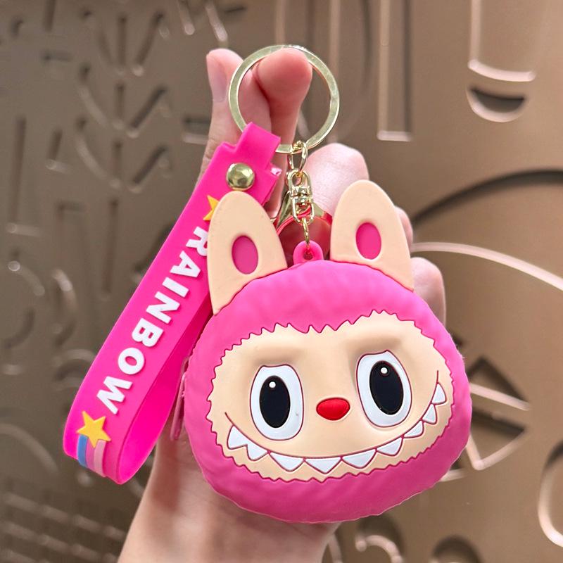 Cartoon Cute Labubu Coin Purse & Keychain Card Holder – Children's Gift & Earphone Bag