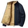 Men's Double-Sided Pure Cotton Jacket - Stand Collar, Loose Fit, Business Casual for Spring and Autumn.