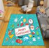 Christmas Rug  Santa Playroom and Bedroom Plush Carpet Non-slip  Soft Play Mat Bed Area Rug Parlor Decor