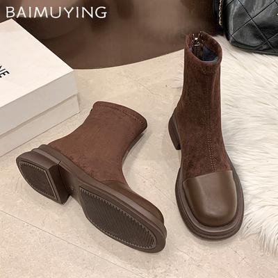Semišové baleríny Dámské kotníkové boty Designér Teplé bavlněné boty Zima Nová značka 2025 Trend Klasický Goth Gladiátor Zip Botas Mujer
