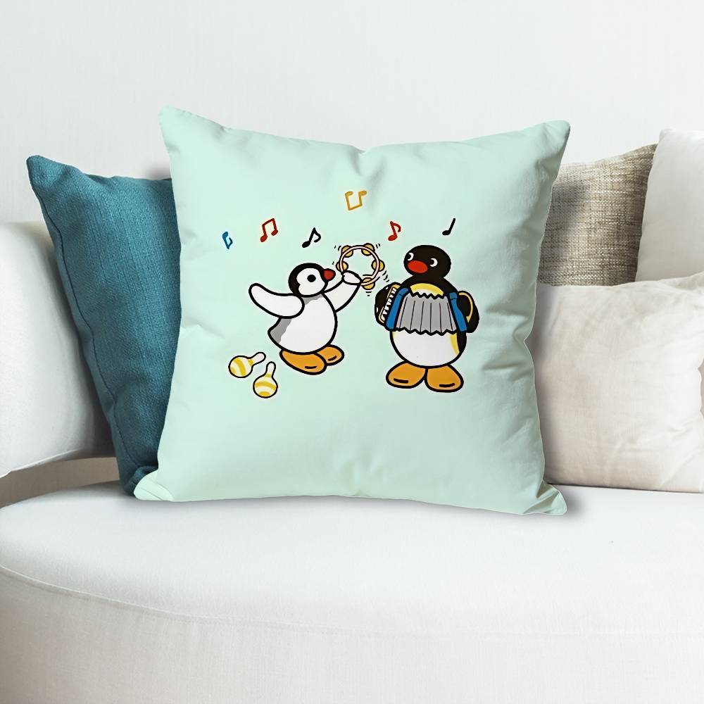 Penguin Cute PPingu Various Sizes Square Pillow Case For Car Home Bedchamber Decor Custom Valentine gift