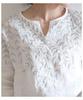 Sawa la mode Botanical Leaf Embroidered Linen White á Top, Women's, mode-6296 F,