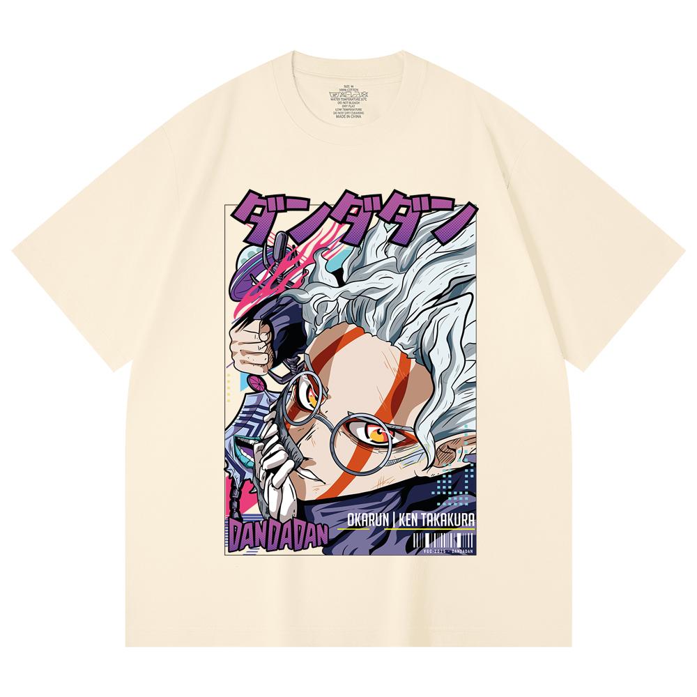 230 g/m² 100% Baumwolle Dandadan V18 Okarun Print Unisex Schweres Baumwoll-T-Shirt