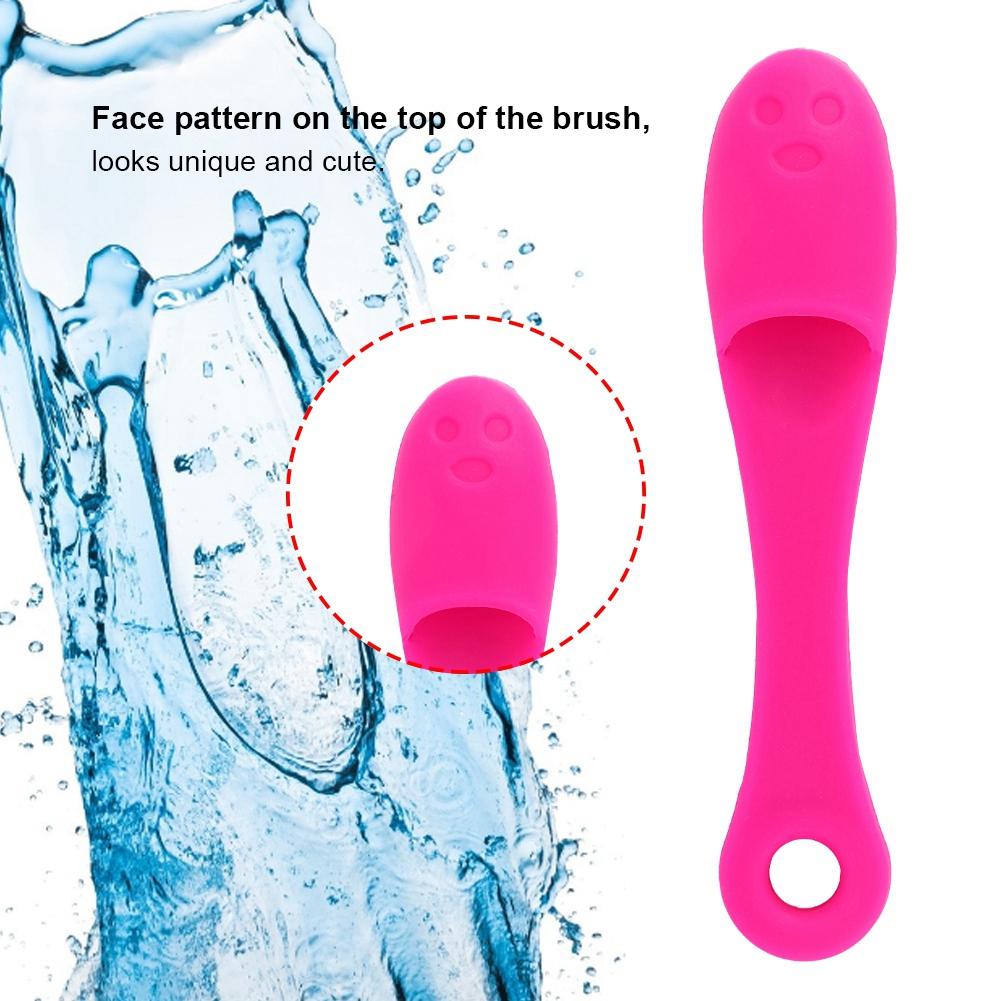 Silicone Face Cleansing Finger Brush Pore Cleaner Blackhead Removal Massager (Dark Rose Red)