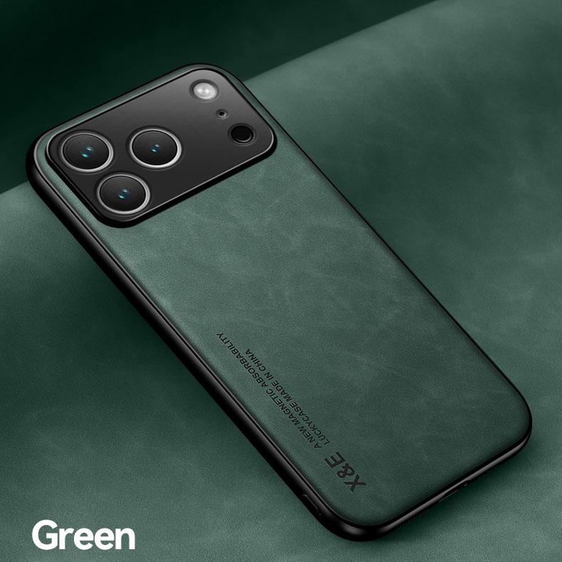 Kožené Pouzdro Pro iPhone 17 Pro Max 16 15 14 13 12 11 Pro Max 16e Kryt S Kovovým Podstavcem Držák Do Auta Kryt Capa Fundas