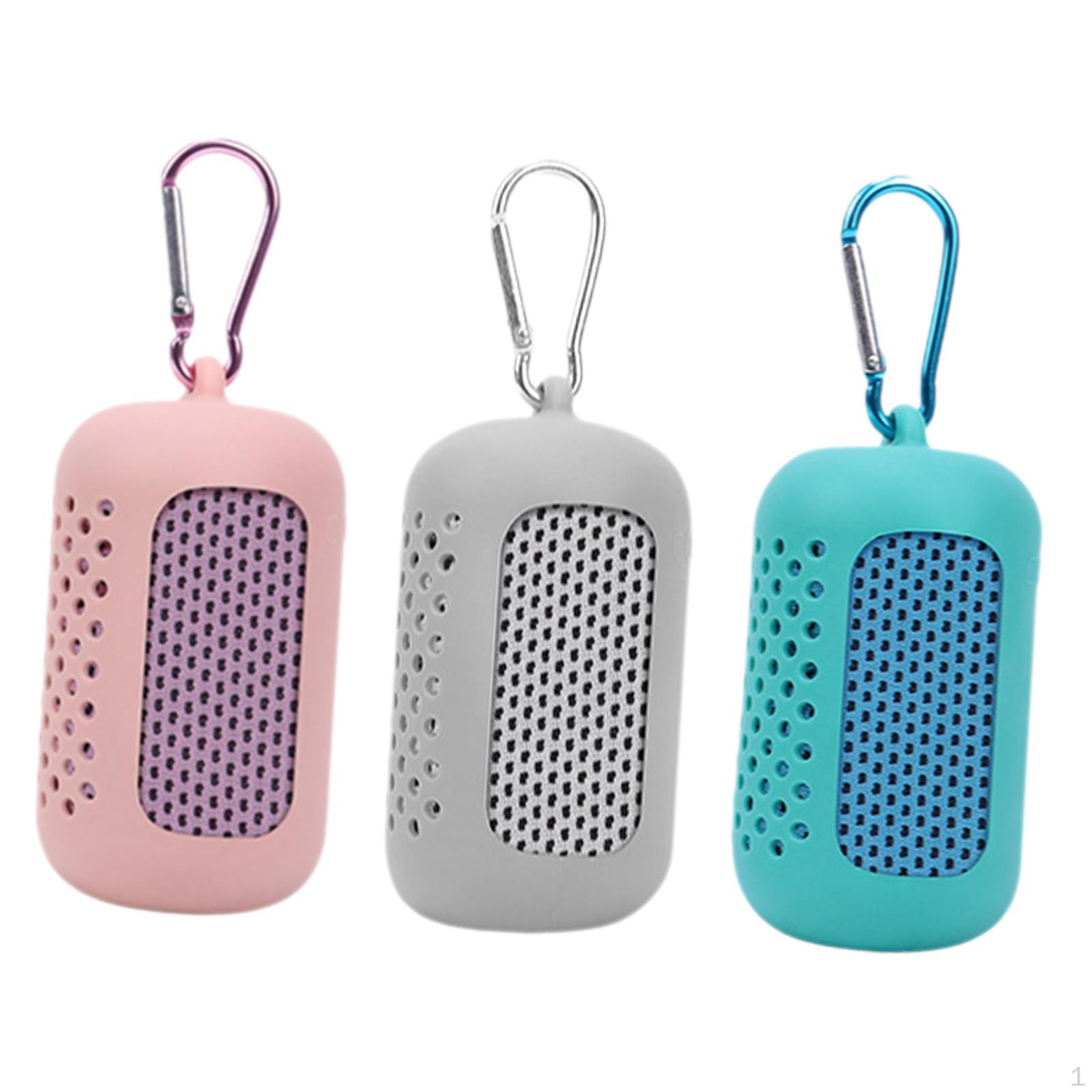 

3 Microfiber Cooling Gym Towels, Ideal for Sports Trips And Warm Climates. Pink Gray Blue