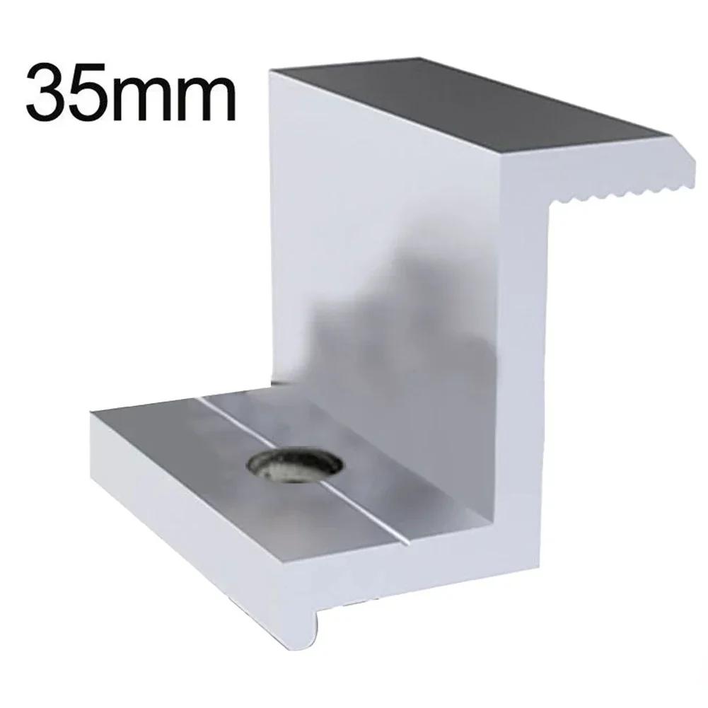 10Pcs Solar Panel Mounting Brackets Photovoltaic Solar Panel Racking Mounts  Accessories PV End Clamp Z Bracket Aluminum Alloy